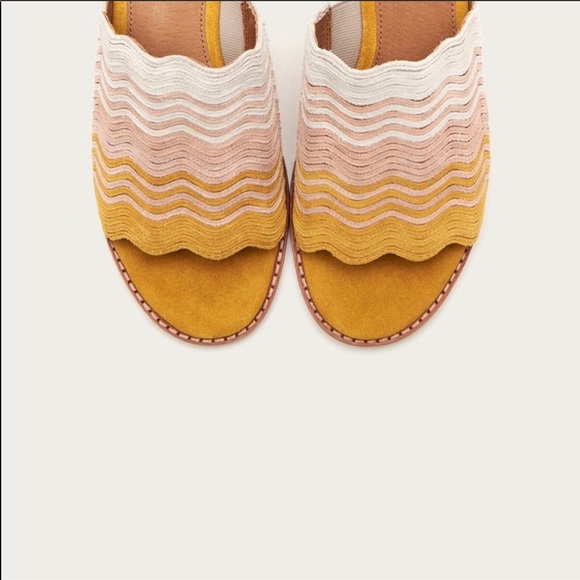 NIB! FRYE “Cindy” multicolored suede mules - Picture 5 of 13